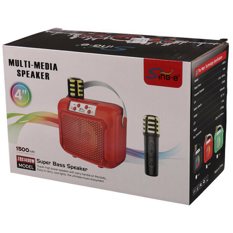 اسپیکر بلوتوثی سینگ ای ZQS1490W + میکروفون وایرلس