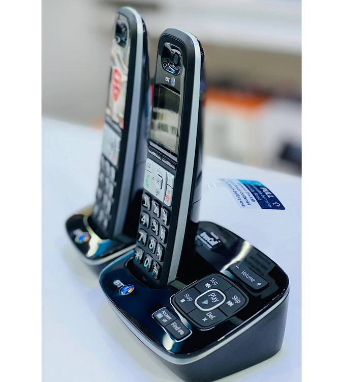 تلفن بیسیم دوگوشی منشی دار مارک بی تی مدل bt 8500 twin