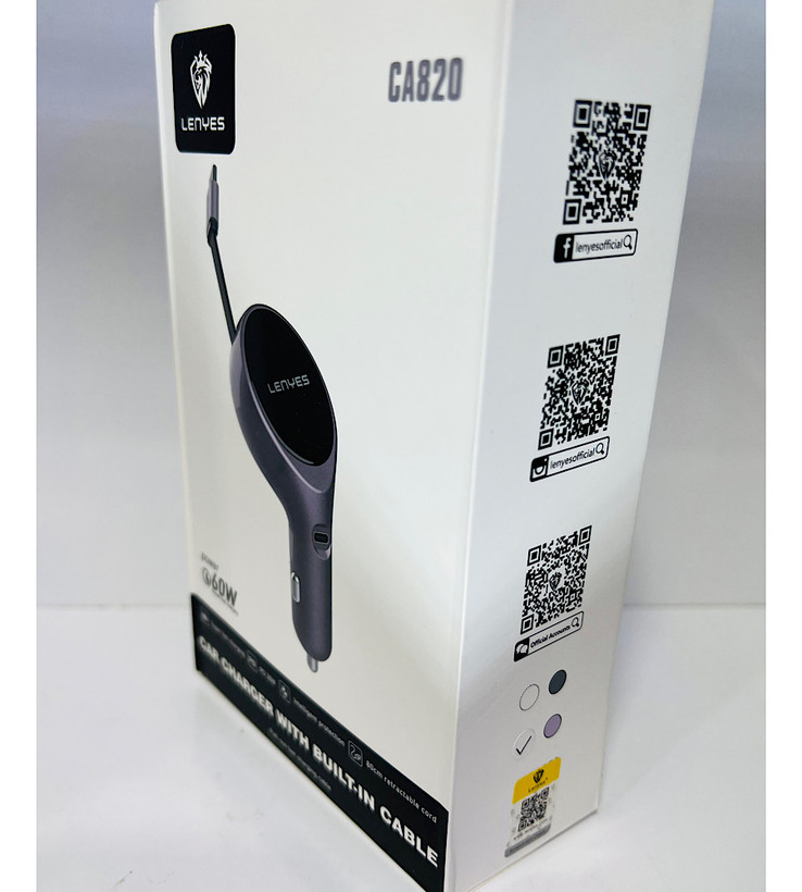 خرید شارژر فندکی لاینیس مدل ca820 با سیم جمع شونده